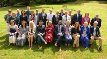 A photo of the full complement of South Hams councillors who attended this year's annual council meeting on 23 May 2024.